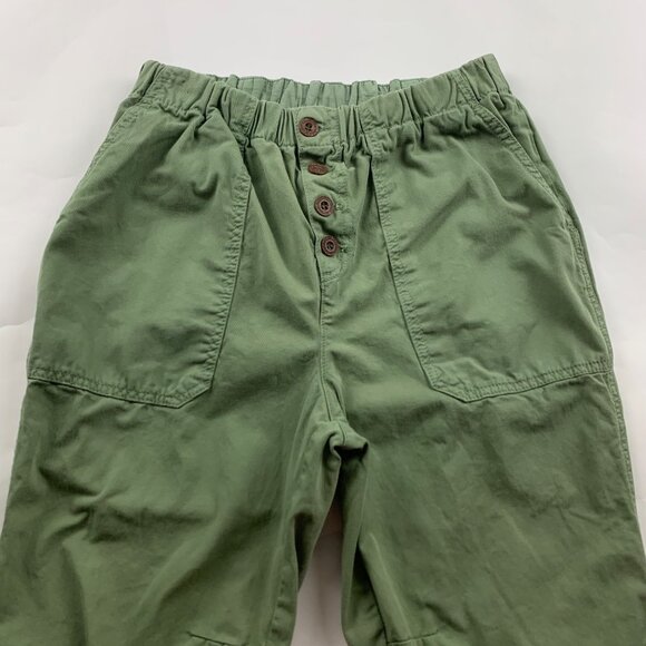 Free People Moss Green Canvas Cadet Button Fly Jogger Chino Pant M - Picture 3 of 8
